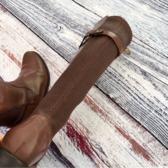 Blondo Viva Tall Leather Riding Boots Butterscotch Brown Waterproof - Picture 6 of 10